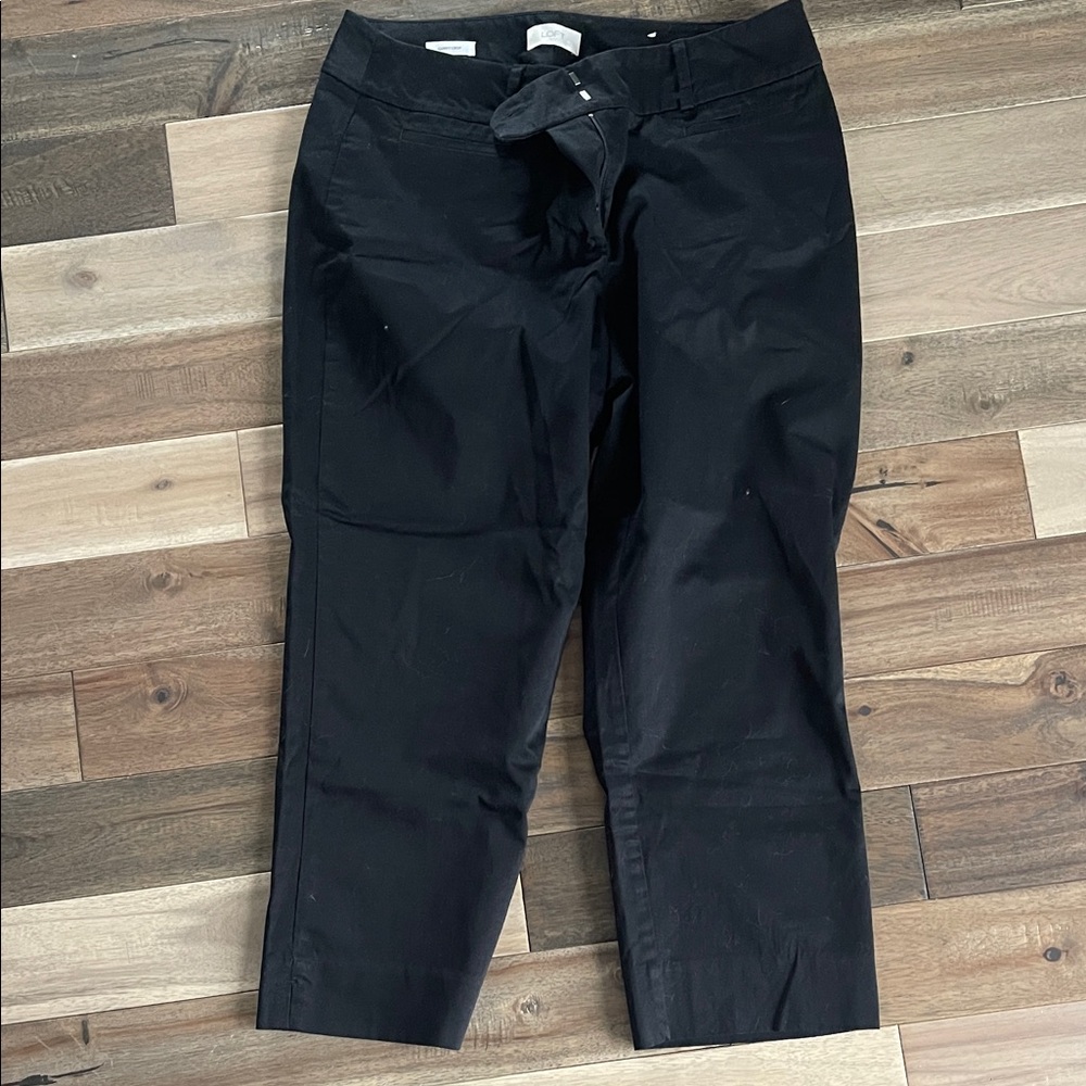 LOFT Black Curvy Crop Pants